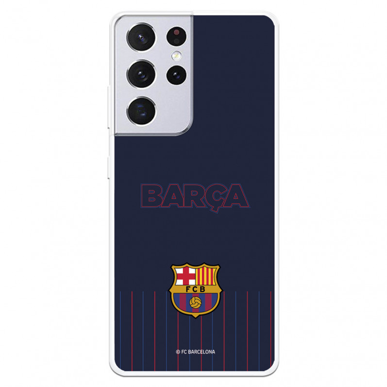 FC Barcelona Barsa Niebieskie tło Etui Samsung Galaxy S21 Ultra - Oficjalna licencja FC Barcelona