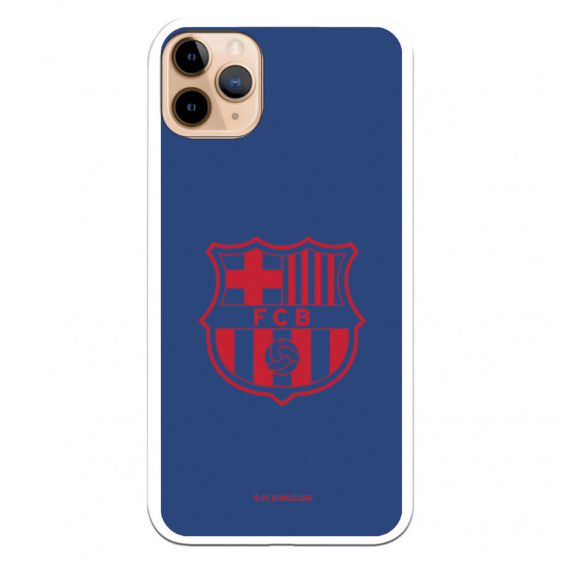 Etui FC Barcelona iPhone 11 Pro Max z czerwonym herbem, niebieskim tłem — oficjalna licencja FC Barcelona