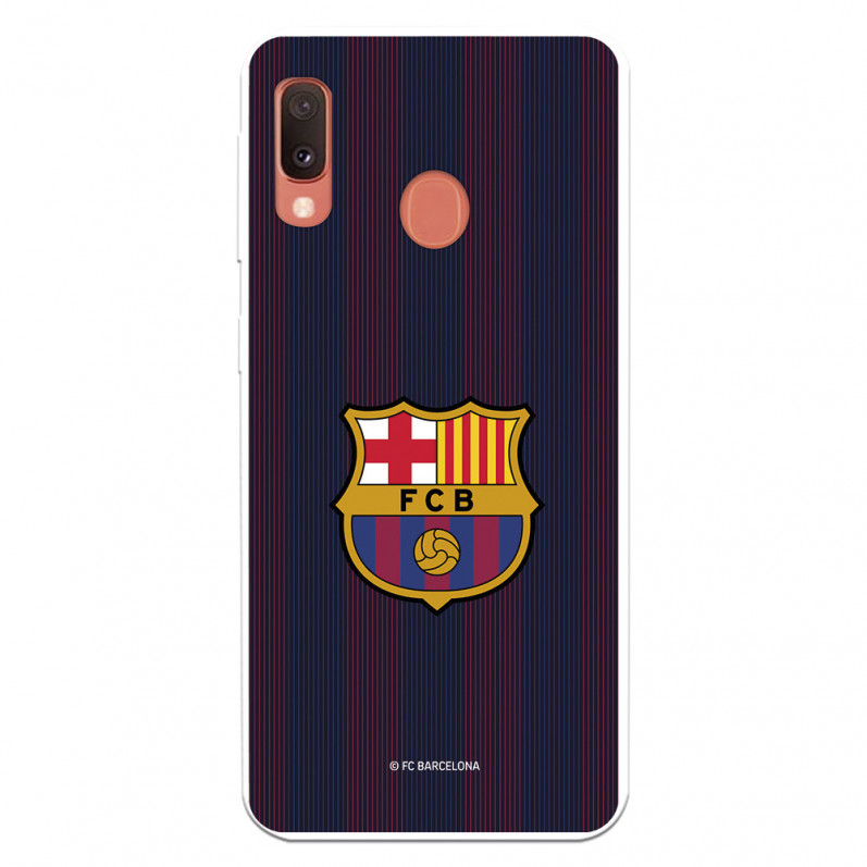 Etui FC Barcelona Samsung Galaxy A20E Blaugrana Lines — oficjalna licencja FC Barcelona