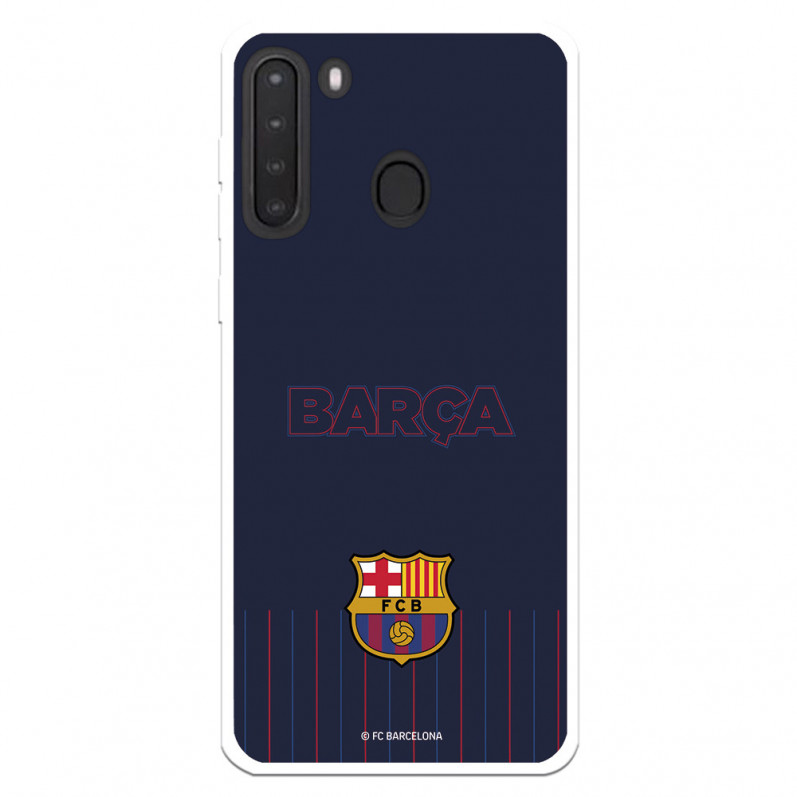 Etui FC Barcelona Barsa Blue Background Samsung Galaxy A21 - Oficjalna licencja FC Barcelona