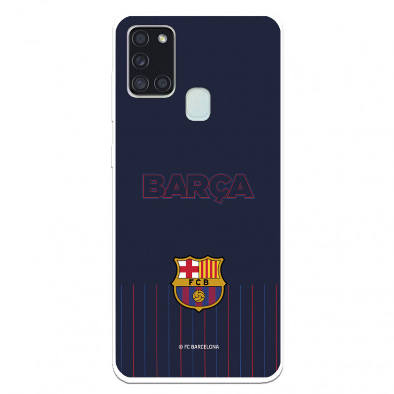 FC Barcelona Barsa Niebieskie tło Etui Samsung Galaxy A21S - Oficjalna licencja FC Barcelona