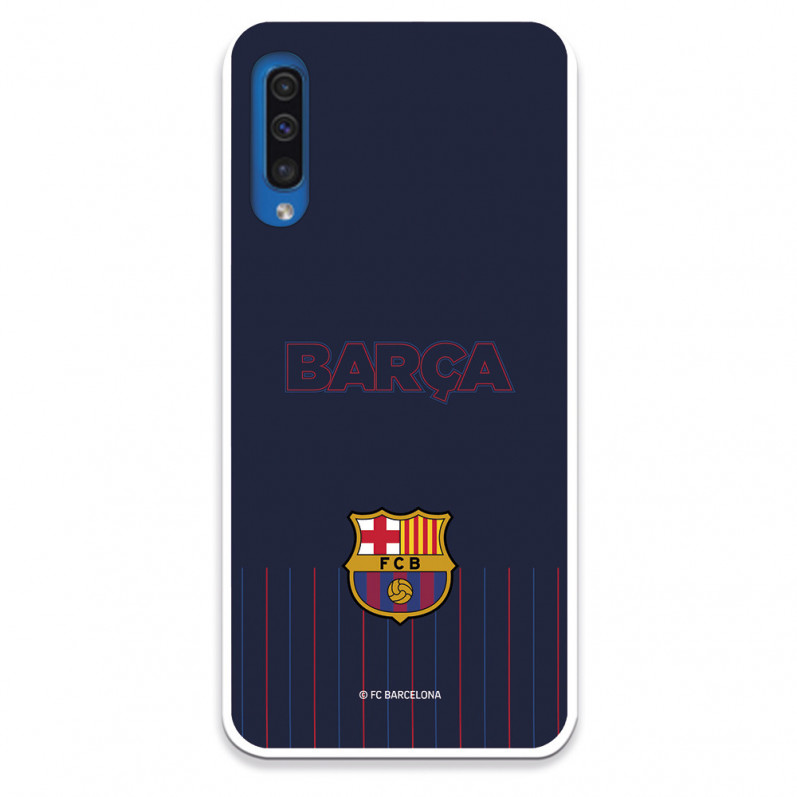 FC Barcelona Barsa Niebieskie tło Etui Samsung Galaxy A50 - Oficjalna licencja FC Barcelona