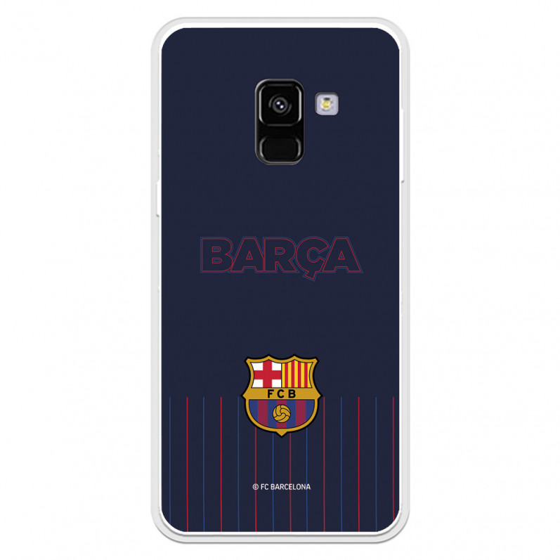 FC Barcelona Barsa Niebieskie tło Etui Samsung Galaxy A8 2018 - Oficjalna licencja FC Barcelona