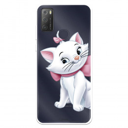 Funda para Alcatel 1S 2021 Oficial de Disney Marie Silueta - Los Aristogatos