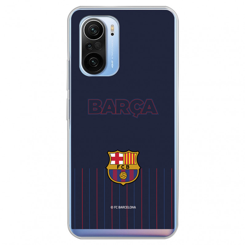 Funda para Xiaomi Mi 11i del Barcelona Barsa Fondo Azul - Licencia Oficial FC Barcelona