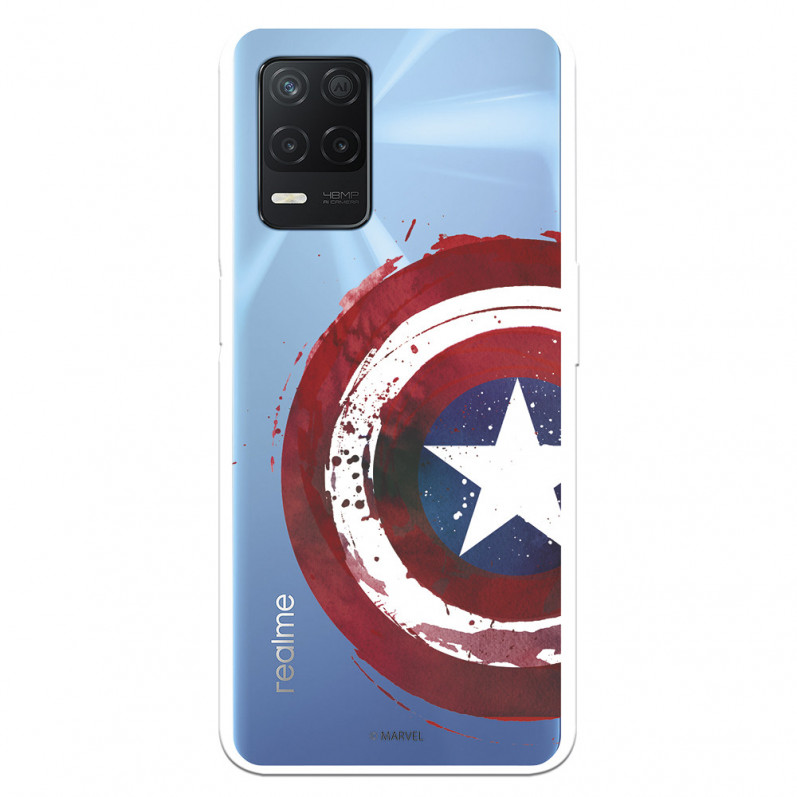 Funda para Realme 8 5G Oficial de Marvel Capitán América Escudo Transparente - Marvel