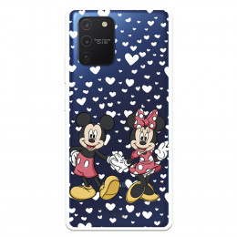 Fundaara Samsung Galaxy S10 Lite Oficial de Disney Mickey y Minnie Mano - Clásicos Disney