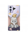 Funda para OnePlus 9 Oficial de Disney Dumbo Silueta Transparente - Dumbo