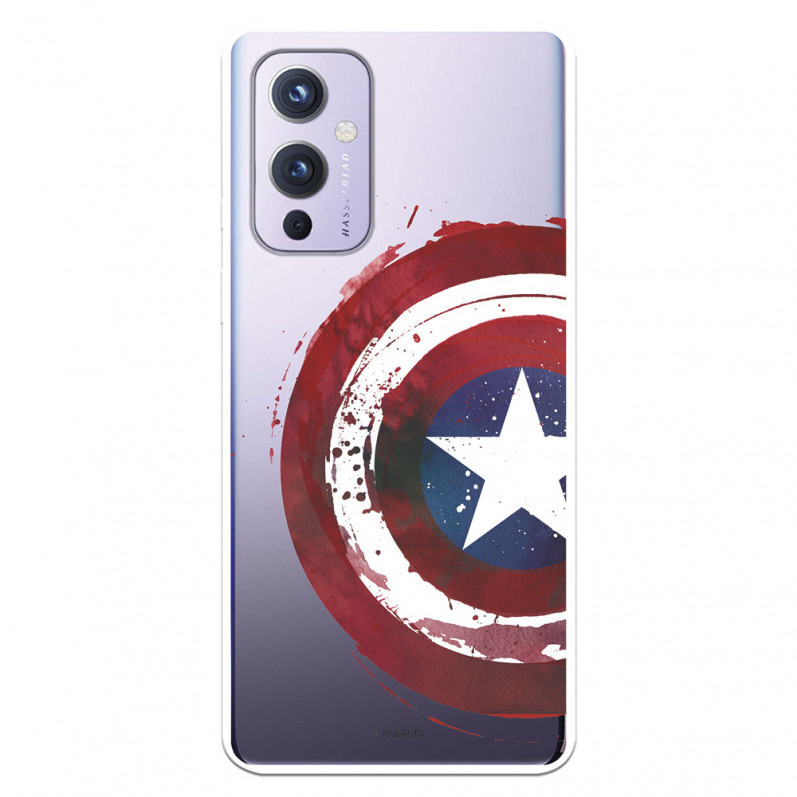 Funda para OnePlus 9 Oficial de Marvel Capitán América Escudo Transparente - Marvel