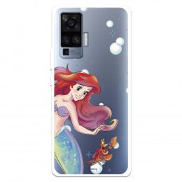 Funda para Vivo X51 Oficial de Disney Ariel y Sebastián Burbujas - La Sirenita