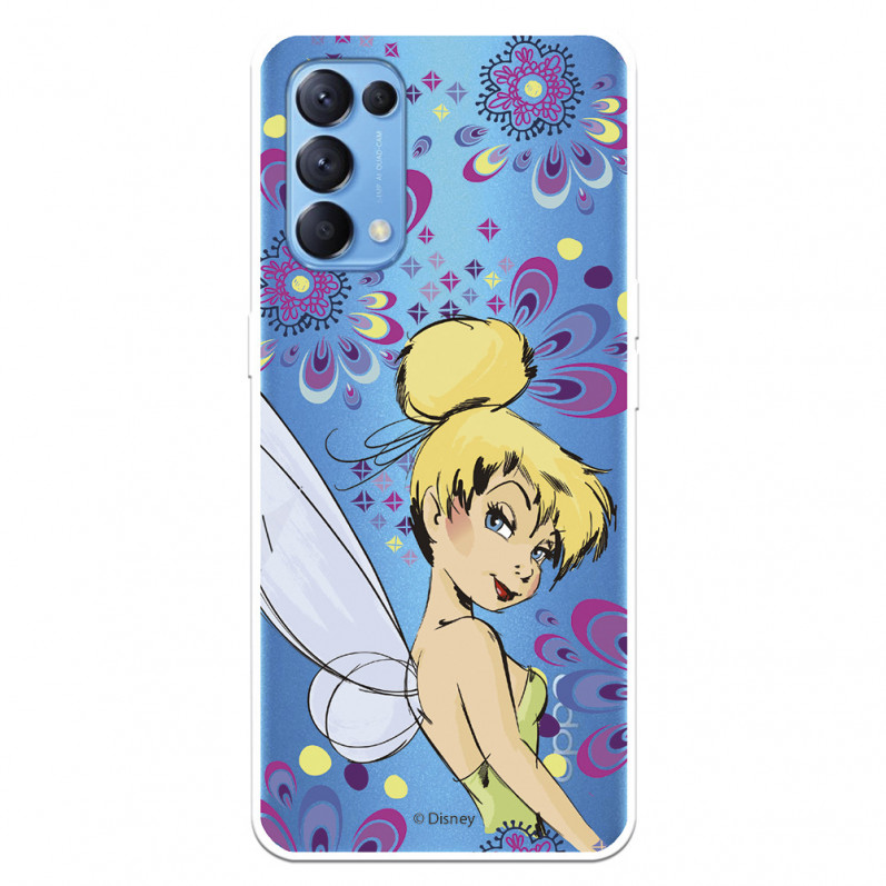 Funda para Oppo Find X3 Lite Oficial de Disney Campanilla Flores - Peter Pan