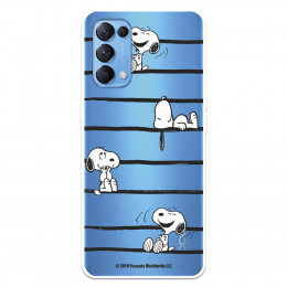 Funda para Oppo Find X3 Lite Oficial de Peanuts Snoopy rayas - Snoopy