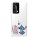 Funda para Huawei P40 Pro Plus Oficial de Disney Angel & Stitch Beso - Lilo & Stitch