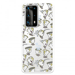 Funda para Huawei P40 Pro Plus Oficial de Disney Chip Potts Siluetas - La Bella y la Bestia