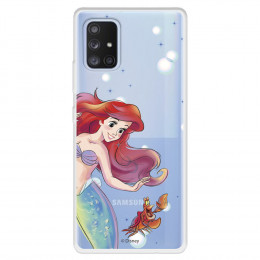 Funda para Samsung Galaxy A71 5G Oficial de Disney Ariel y Sebastián Burbujas - La Sirenita