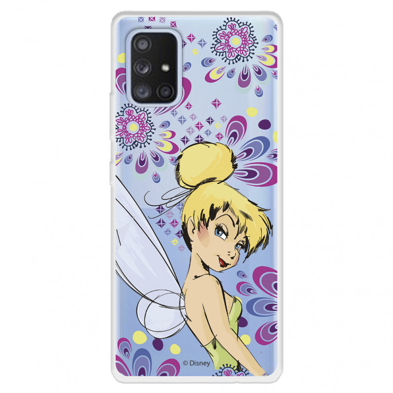 Funda para Samsung Galaxy A71 5G Oficial de Disney Campanilla Flores - Peter Pan