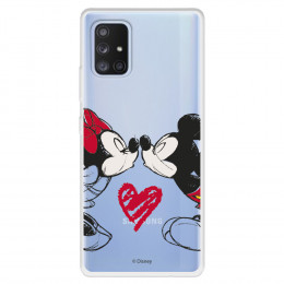 Funda para Samsung Galaxy A71 5G Oficial de Disney Mickey y Minnie Beso - Clásicos Disney