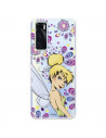 Funda para Vivo Y70 Oficial de Disney Campanilla Flores - Peter Pan