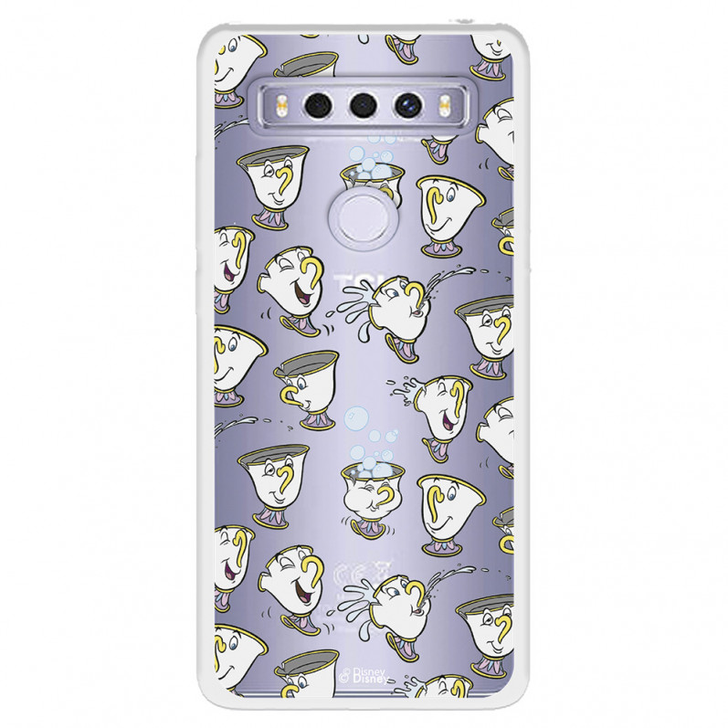 Funda para TCL 10 SE Oficial de Disney Chip Potts Siluetas - La Bella y la Bestia