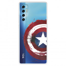 Funda para TCL 20 Pro 5G Oficial de Marvel Capitán América Escudo Transparente - Marvel