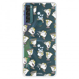 Funda para TCL 20 SE Oficial de Disney Chip Potts Siluetas - La Bella y la Bestia