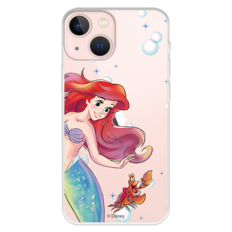 Official Disney Ariel and Sebastien Bubbles iPhone 13 Mini Case - The Little Mermaid