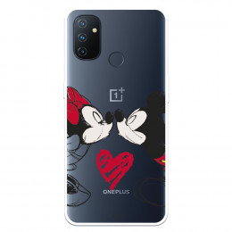 Funda para OnePlus Nord N100 Oficial de Disney Mickey y Minnie Beso - Clásicos Disney