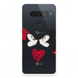 Funda para LG G8s ThinQ Oficial de Disney Mickey y Minnie Beso - Clásicos Disney