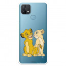 Funda para Oppo A15 Oficial de Disney Simba y Nala Silueta - El Rey León