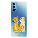 Funda para Oppo Reno4 5G Oficial de Disney Simba y Nala Silueta - El Rey León