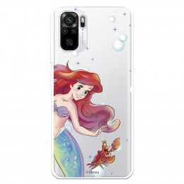 Funda para Xiaomi Redmi Note 10S Oficial de Disney Ariel y Sebastián Burbujas - La Sirenita