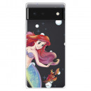 Funda para Google Pixel 6 Oficial de Disney Ariel y Sebastián Burbujas - La Sirenita