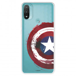 Funda para Motorola Moto E40 Oficial de Marvel Capitán América Escudo Transparente - Marvel