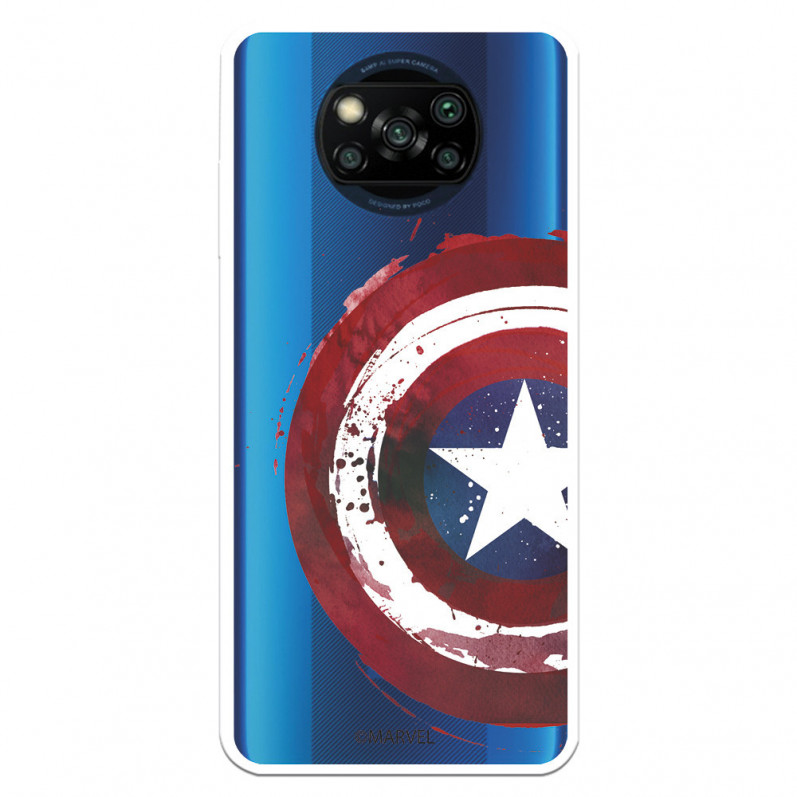 Case for Xiaomi Poco X3 Pro Official Marvel Captain America Shield Transparent - Marvel