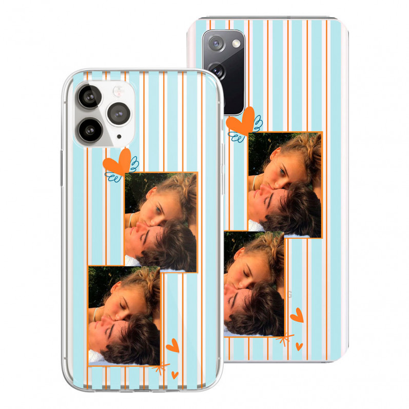 Personalized Case - Photo with Lines Background