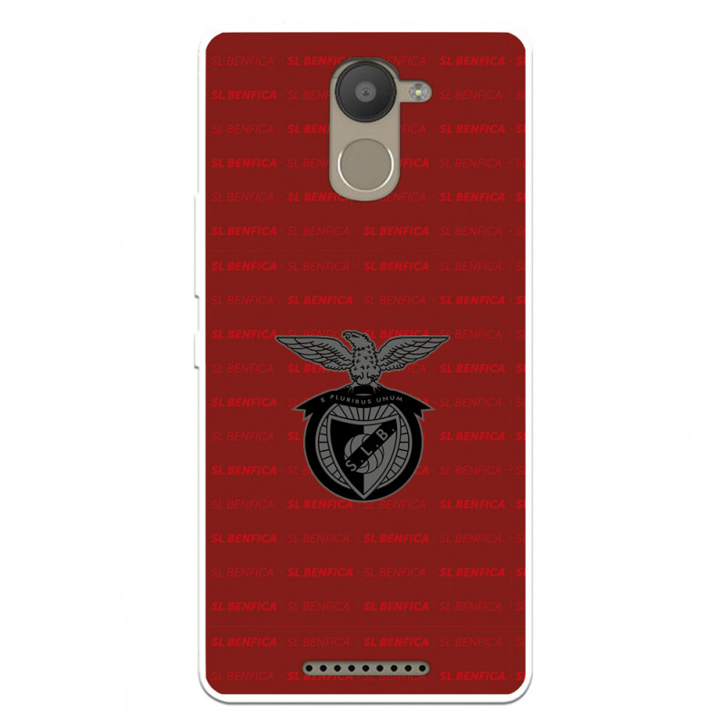 Funda para BQ Aquaris U Plus del Escudo Fondo Granate  - Licencia Oficial Benfica