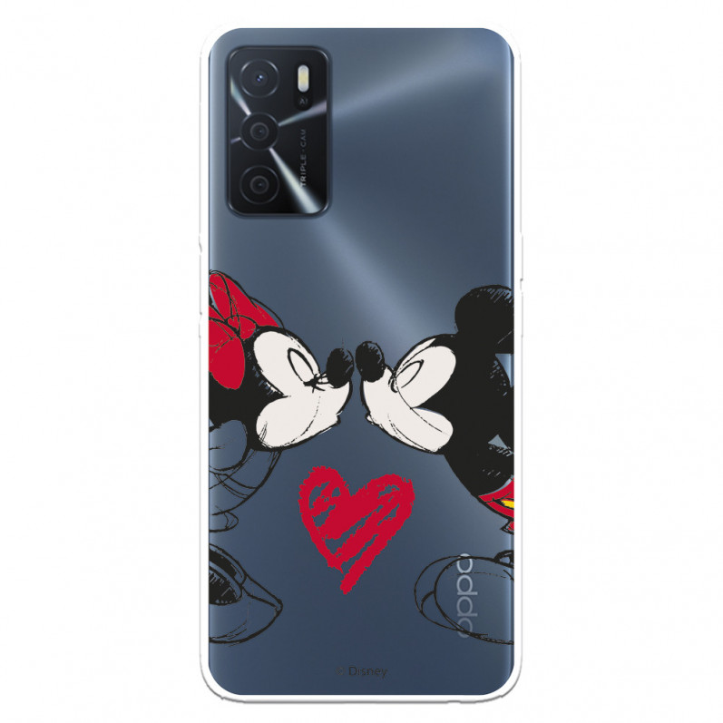 Case for Oppo A16s Disney Official Mickey and Minnie Kiss - Disney Classics