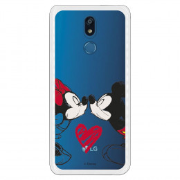 Carcasa Oficial Disney Mikey Y Minnie Beso Clear para LG K40- La Casa de las Carcasas