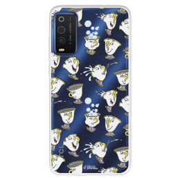 Funda para TCL 205 Oficial de Disney Chip Potts Siluetas - La Bella y la Bestia