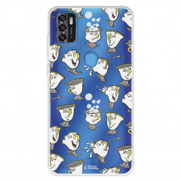 Funda para ZTE Blade A31 Oficial de Disney Chip Potts Siluetas - La Bella y la Bestia