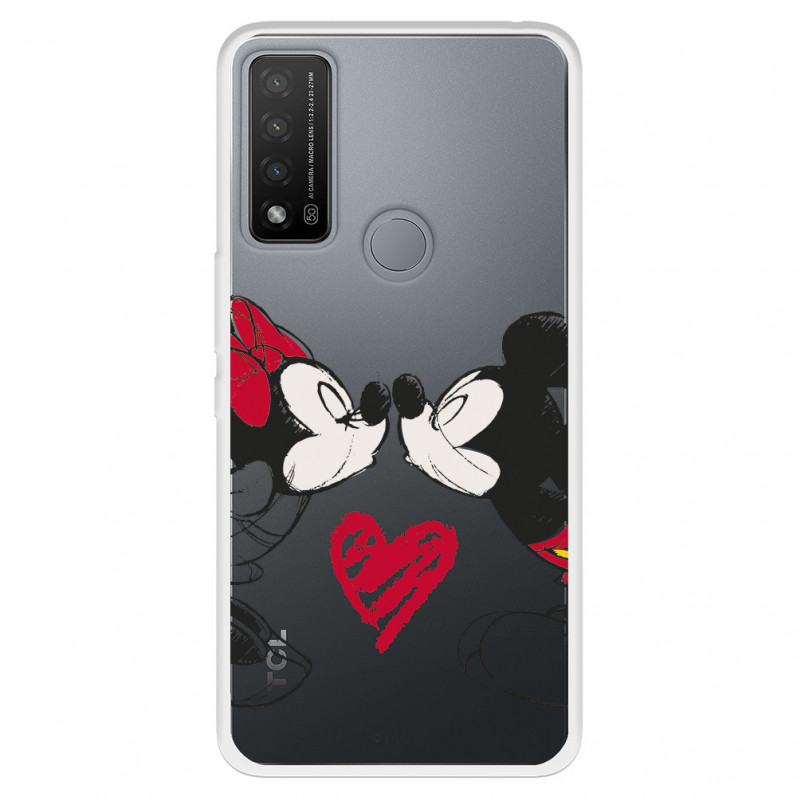 Funda para TCL 20R 5G Oficial de Disney Mickey y Minnie Beso - Clásicos Disney