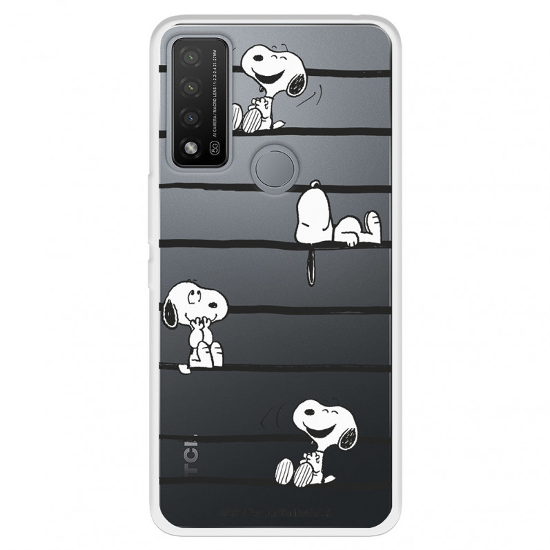 Funda para TCL 20R 5G Oficial de Peanuts Snoopy rayas - Snoopy