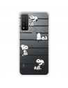 Funda para TCL 20R 5G Oficial de Peanuts Snoopy rayas - Snoopy