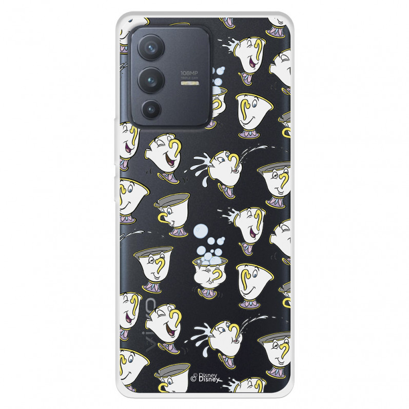 Funda para Vivo V23 Oficial de Disney Chip Potts Siluetas - La Bella y la Bestia