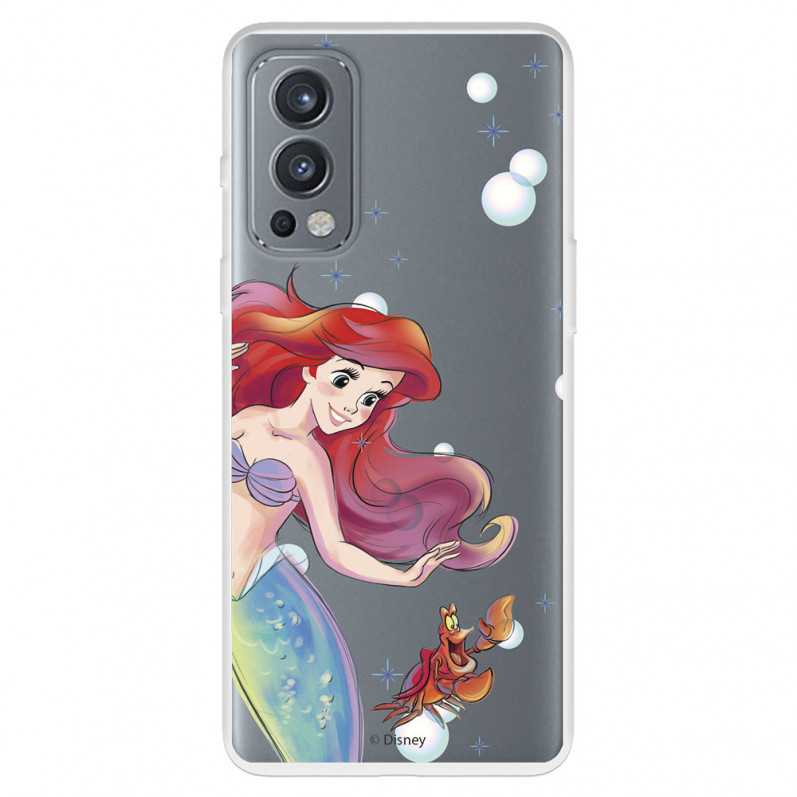 Funda para OnePlus Nord CE 2 Oficial de Disney Ariel y Sebastián Burbujas - La Sirenita