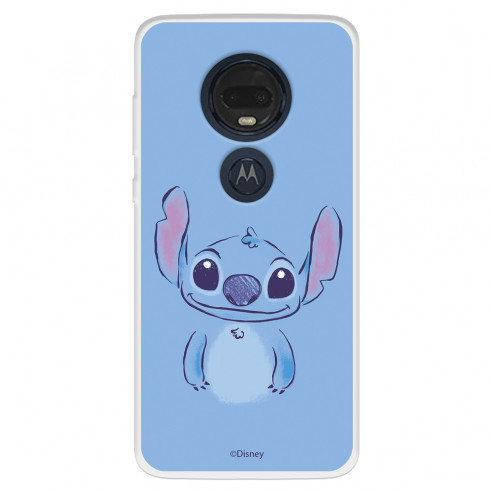 Funda para Motorola Moto G7 Oficial de Disney Stitch Azul - Lilo & Stitch