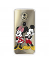 Funda para Motorola Moto G6 Play Oficial de Disney Mickey y Minnie Posando - Clásicos Disney