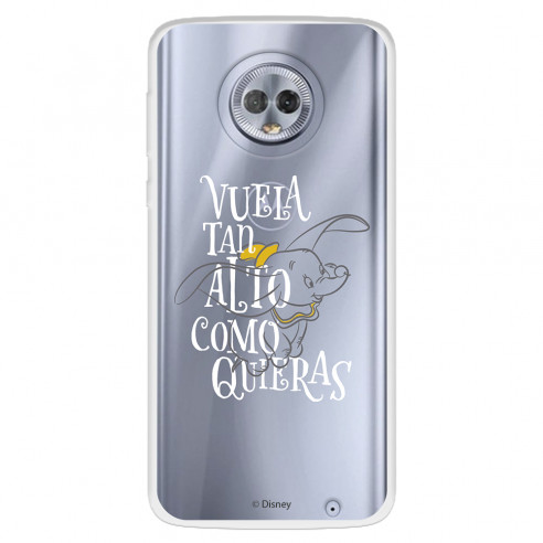 Funda para Motorola Moto G6 Plus Oficial de Disney Dumbo Vuela tan Alto - Dumbo