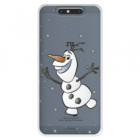 Funda para ZTE Blade V8 Oficial de Disney Olaf Transparente - Frozen