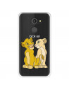 Funda para Alcatel A3 Oficial de Disney Simba y Nala Silueta - El Rey León